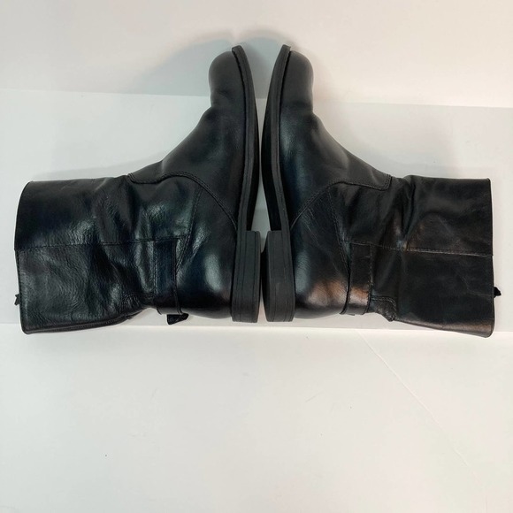 Nine West Black Leather Moto Style Biker Boots Women's Size 8M Buckle Zipper - Picture 13 of 16
